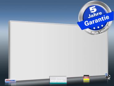 Preview: Fern Infrarotheizung 900 Watt ESG Glas weiß 140x60 Alurahmen M10