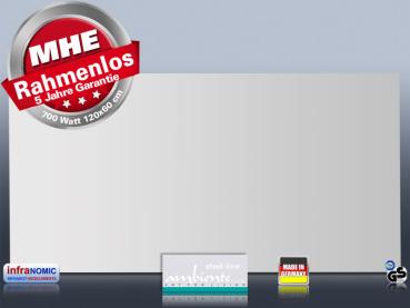 Preview: Infrarotheizung Rahmenlos Metall 440 Watt 110x40 steel-line IPX4