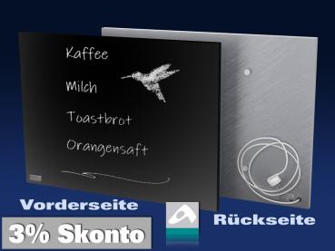 Infrarot Tafelheizung Rahmenlos Metall Baureihe steel-line in 3 Größen