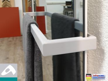 Preview: IR Heizkörper Spiegel Rahmenlos slim-line mit Handtuchhalter in 5 Größen