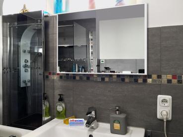 Preview: Infrarotheizung Glas schwarz Spiegelheizung Bad 500 Watt 90x60 M10W