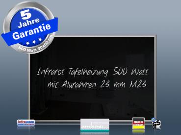Preview: Infrarotheizung schwarz Spiegelheizung Bad 500 Watt 90x60 M23
