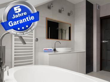 Preview: Infrarotheizung Glas schwarz Spiegelheizung Bad 500 Watt 90x60 HB30