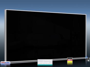 Preview: Infrarotheizung 700 Watt ESG Glas schwarz 120x60 M10 mit Optionen