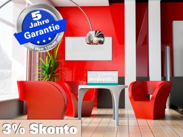 Infrarotheizung 700 Watt 120x60 Glas weiß M10 mit Optionen