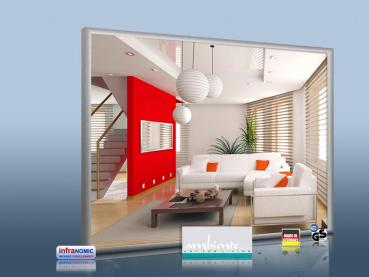 Preview: Infrarot Spiegelheizung Bad 400 Watt 70x60 Rahmen M23