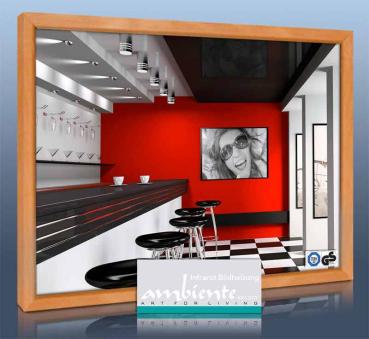 Preview: Infrarot Spiegelheizung 400 Watt 70x60 HB30