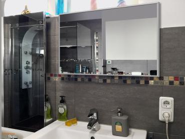 Preview: Infrarot Spiegelheizung Bad 600 Watt ESG Glas 110x60 M10