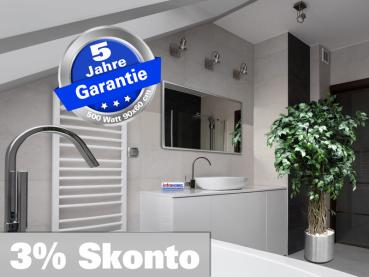 Infrarot Spiegelheizung Bad 500 Watt ESG Glas 90x60 Rahmen M23