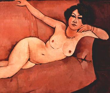 Modigliani: Akt auf Sofa Bildauswahl für Bildheizung 70x60