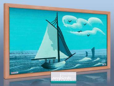 Preview: Infrarot Bildheizung 600 Watt 110x60 Holzrahmen HB30 Segelboot
