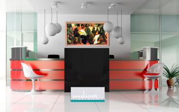 Preview: Infrarot Bildheizung Kunst 600 Watt 110x60 HB30 Gartenrestaurant
