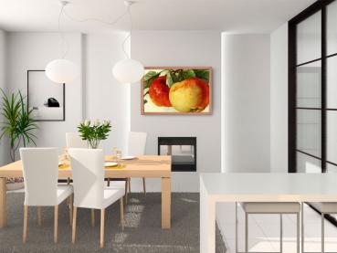 Preview: infrarot Bildheizung 500 Watt 90x60 Holzrahmen HB30 Litho Äpfel
