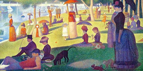 Seurat: Ein Sonntag Motiv für Infrarot Bildheizung 120x60