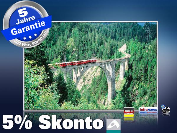 infrarot Bildheizung 500 Watt 90x60 M10-SL Viadukt