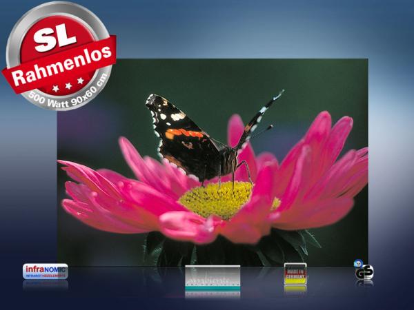 infrarot Bildheizung 500 Watt 90x60 M10-SL Schmetterling