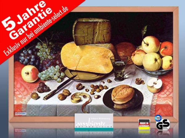 infrarot Bildheizung Kunst 500 Watt 90x60 Holzrahmen HB30 Stillleben