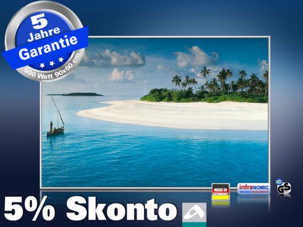 Infrarot Bildheizung 500 Watt 90x60 M10-SL Malediven