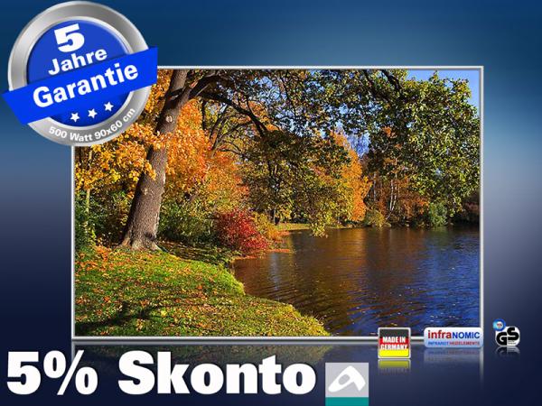 infrarot Bildheizung 500 Watt 90x60 M10-SL Herbststimmung