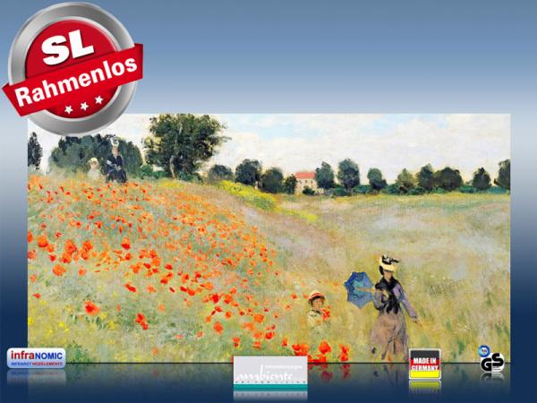 Infrarot Bildheizung Kunst 700 Watt 120x60 M10-SL Klatschmohn