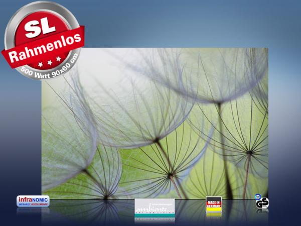 infrarot Bildheizung 500 Watt 90x60 M10-SL Pusteblumen
