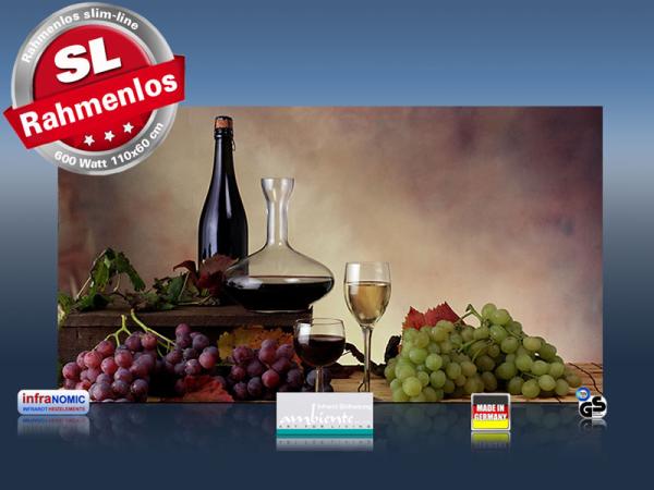 Infrarot Bildheizung 600 Watt 110x60 M10-SL Wein-Trauben