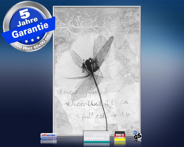 infrarot Bildheizung 500 Watt 90x60 M10-SL Abstract-Blume