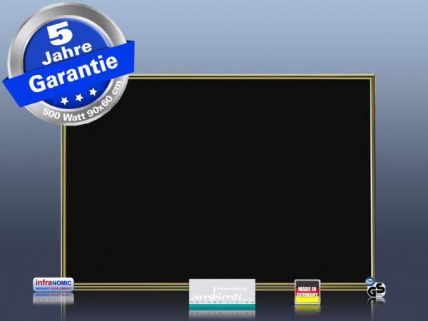 Infrarotheizung Glas schwarz 500 Watt 90x60 M10M