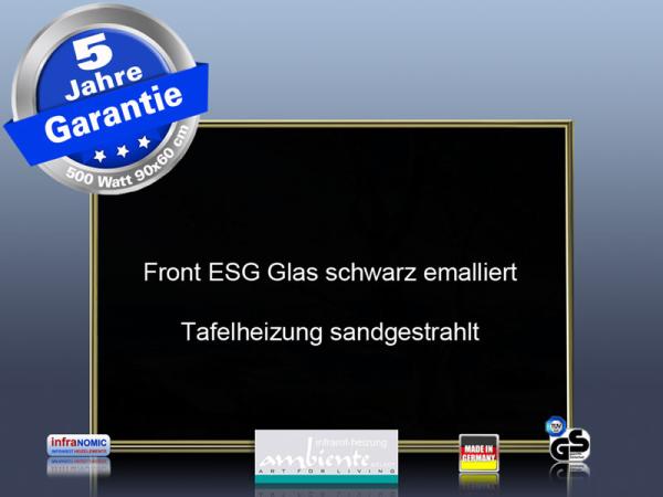 Infrarotheizung Glas weiß Spiegelheizung 500 Watt 90x60 M10M