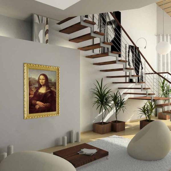 infrarot Bildheizung 500 Watt 90x60 Stilrahmen StG Mona Lisa