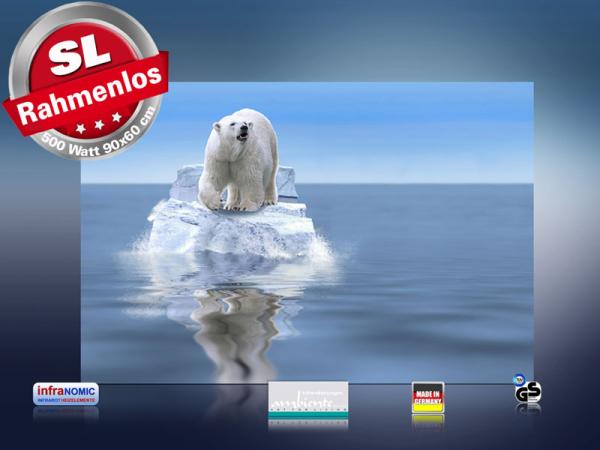 infrarot Bildheizung 500 Watt 90x60 M10-SL Eisbär