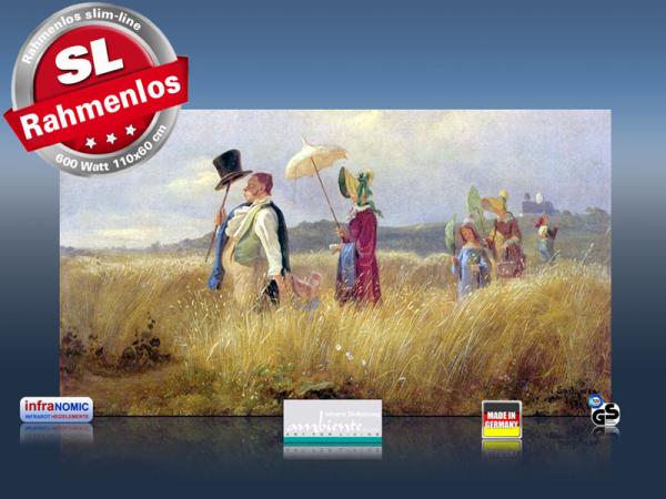 Infrarot Bildheizung Kunst 600 Watt 110x60 M10-SL Sonntagsspaziergang