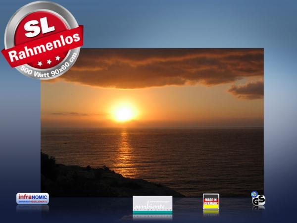 infrarot Bildheizung 500 Watt 90x60 M10-SL Sonnenaufgang