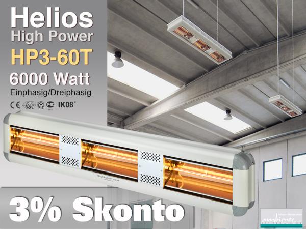 High Power Infrarot Wärmestrahler Helios HP3-60T IP20 6000 Watt