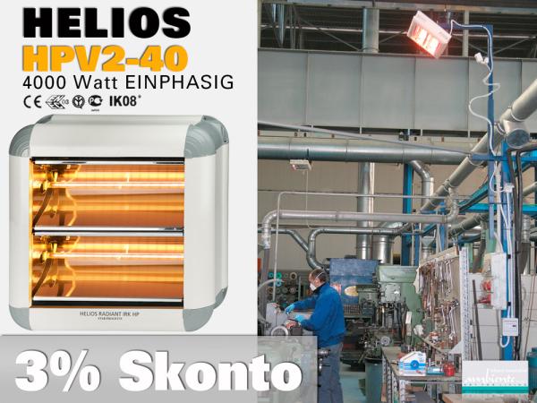 High Power Infrarot Wärmestrahler Helios HP2V-40 IP20 4000 Watt