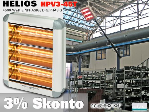 High Power Infrarot Wärmestrahler Helios HPV3-45T IP20 4500 Watt