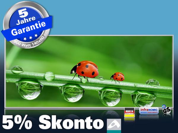 Infrarot Bildheizung 900 Watt 140x60 M10-SL Marienkäfer