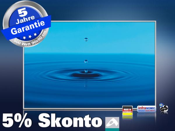 infrarot Bildheizung 500 Watt 90x60 M10-SL Wassertropfen