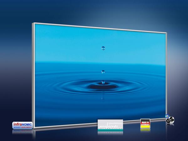 infrarot Bildheizung 500 Watt 90x60 M10-SL Wassertropfen