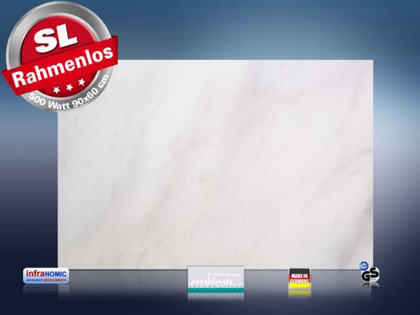 infrarot Bildheizung 500 Watt 90x60 M10-SL Marmor hellweiß