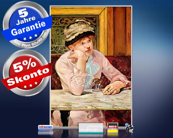 infrarot Bildheizung Kunst 500 Watt 90x60 M10-SL Pflaume (Manet)