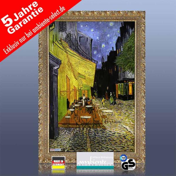 infrarot Bildheizung Kunst 500 Watt 90x60 Stilrahmen StG Café de nuit