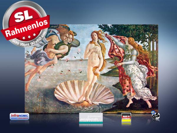 infrarot Bildheizung Kunst 500 Watt 90x60 M10M Geburt der Venus
