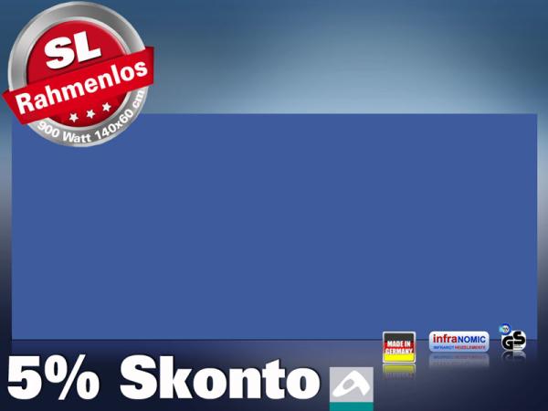 Infrarotheizung farbig 900 Watt 140x60 M10-SL RAL Verkehrsblau