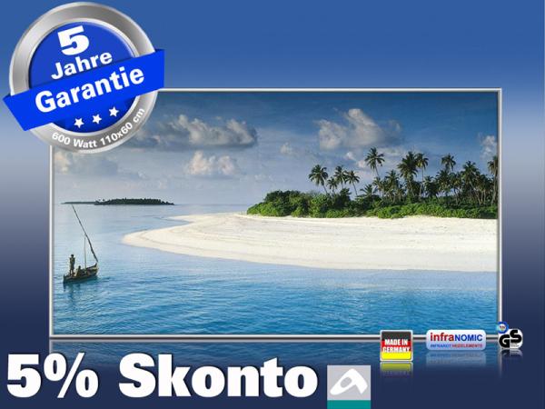 Infrarot Bildheizung 600 Watt 110x60 M10-SL Malediven