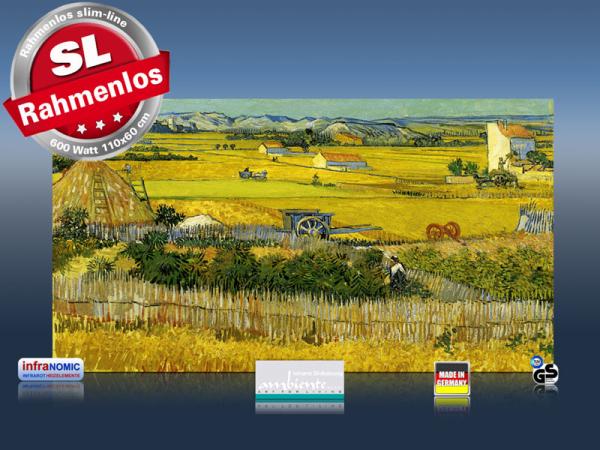 Infrarot Bildheizung Kunst 600 Watt 110x60 M10-SL Ebene La Grau