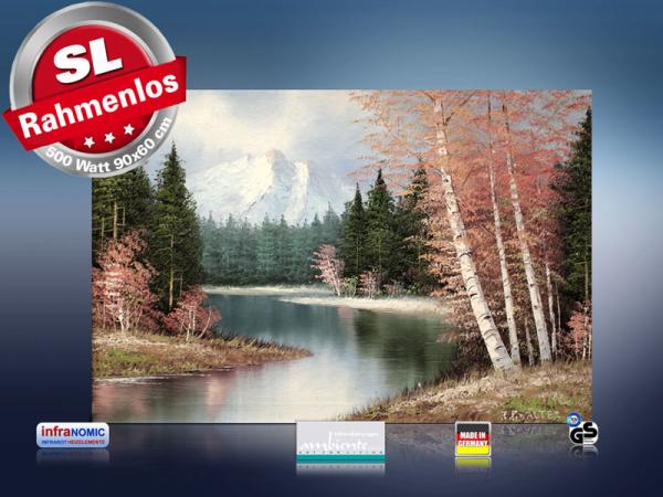 Infrarot Bildheizung Kunst 500 Watt 90x60 M10-SL Berglandschaft