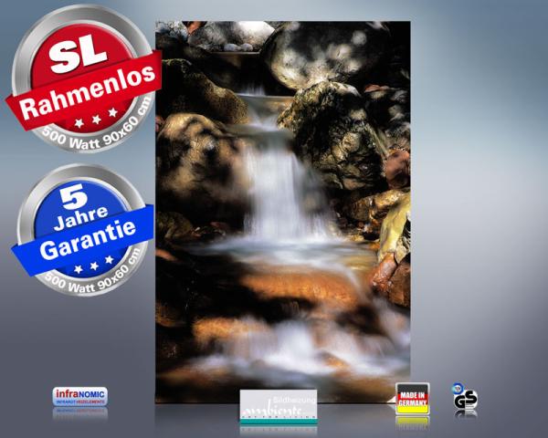 Infrarot Bildheizung 500 Watt 90x60 M10-SL Wasserfall HF