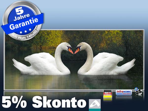 Infrarot Bildheizung 900 Watt 140x60 M10-SL Schwäne