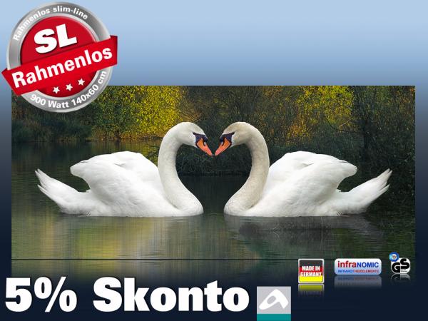 Infrarot Bildheizung 900 Watt 140x60 M10-SL Schwäne